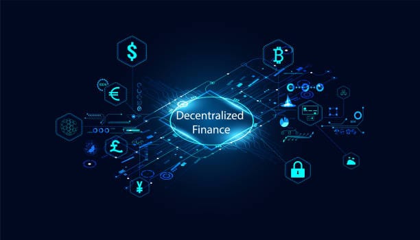 DeFi concept showing blockchain development and crypto portfolios illustrating modern financial systems beyond TradFi.